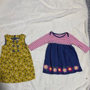 Boden Yellow Floral and Pink Striped Kids Dresses Bundle